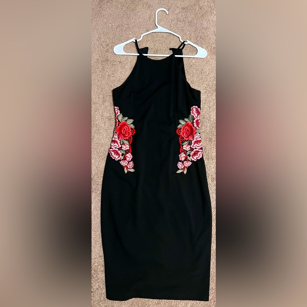 Formal black floral dress